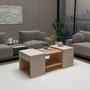 Hanah Home Sartos - Juego de mesa de centro y mesas auxiliares, Pino Atlántico y Beige